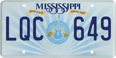 MS license plate LQC649