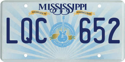 MS license plate LQC652