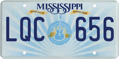 MS license plate LQC656