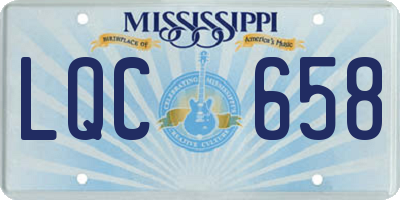 MS license plate LQC658