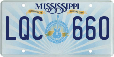 MS license plate LQC660