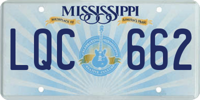 MS license plate LQC662