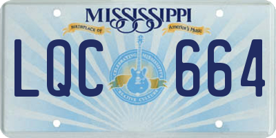 MS license plate LQC664