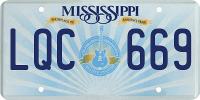 MS license plate LQC669
