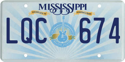 MS license plate LQC674