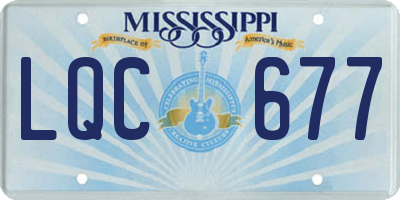 MS license plate LQC677