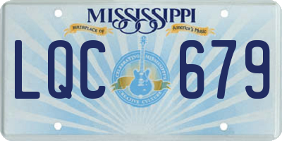 MS license plate LQC679
