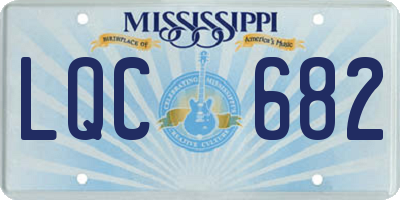 MS license plate LQC682