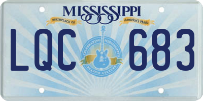 MS license plate LQC683