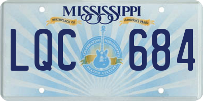 MS license plate LQC684