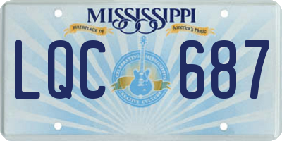 MS license plate LQC687