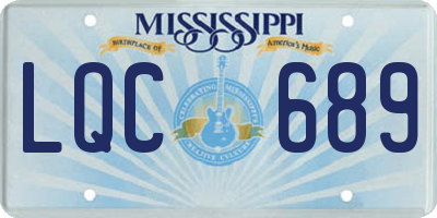 MS license plate LQC689