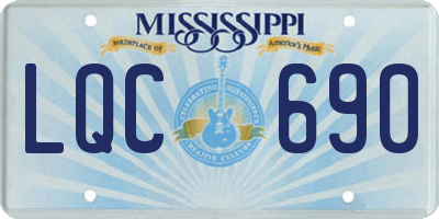 MS license plate LQC690
