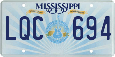 MS license plate LQC694