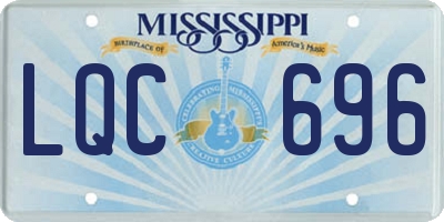 MS license plate LQC696