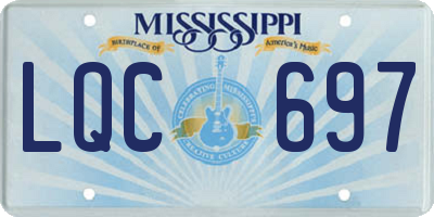 MS license plate LQC697