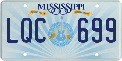 MS license plate LQC699