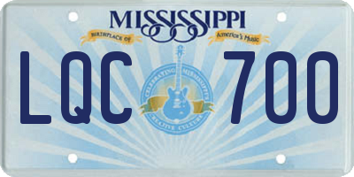 MS license plate LQC700