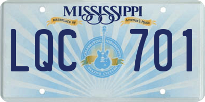 MS license plate LQC701