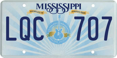 MS license plate LQC707