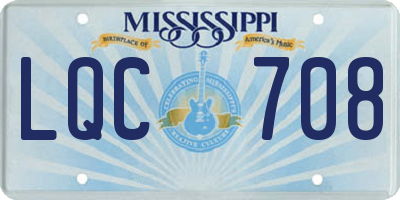 MS license plate LQC708