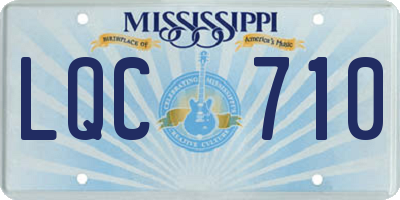 MS license plate LQC710