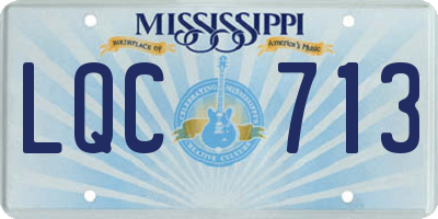 MS license plate LQC713