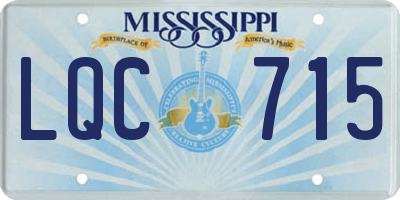 MS license plate LQC715