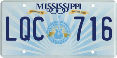 MS license plate LQC716