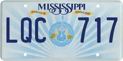 MS license plate LQC717