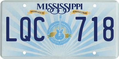 MS license plate LQC718