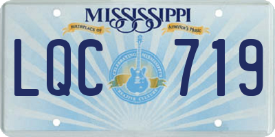 MS license plate LQC719