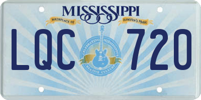 MS license plate LQC720