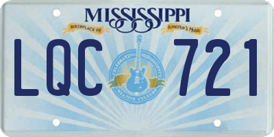 MS license plate LQC721