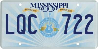 MS license plate LQC722