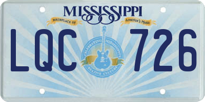 MS license plate LQC726
