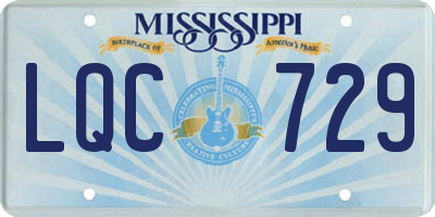 MS license plate LQC729
