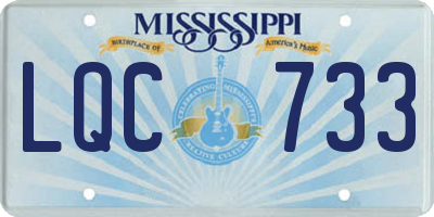 MS license plate LQC733