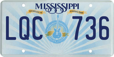 MS license plate LQC736