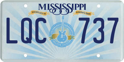 MS license plate LQC737