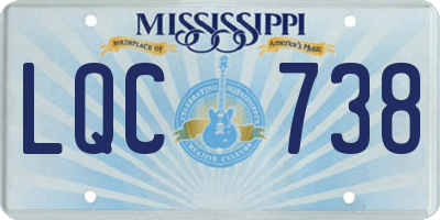MS license plate LQC738