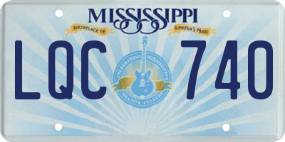 MS license plate LQC740
