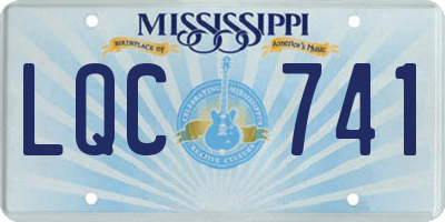 MS license plate LQC741