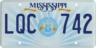 MS license plate LQC742