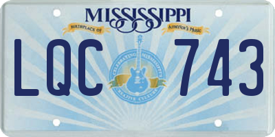MS license plate LQC743