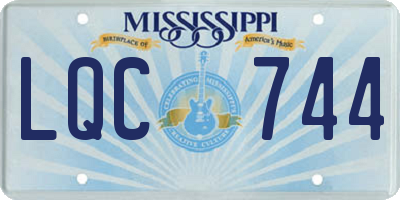 MS license plate LQC744