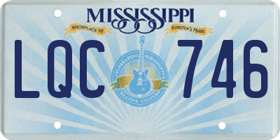 MS license plate LQC746