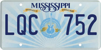 MS license plate LQC752