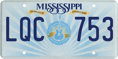 MS license plate LQC753