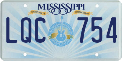 MS license plate LQC754